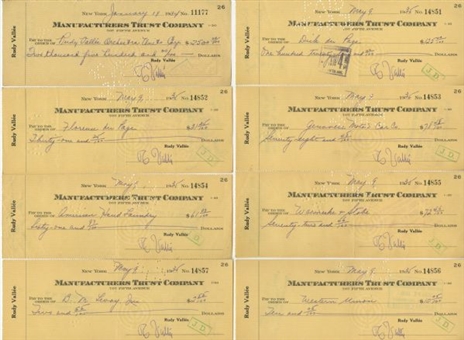 Collection of Over (107) Rudy Vallee Signed Checks